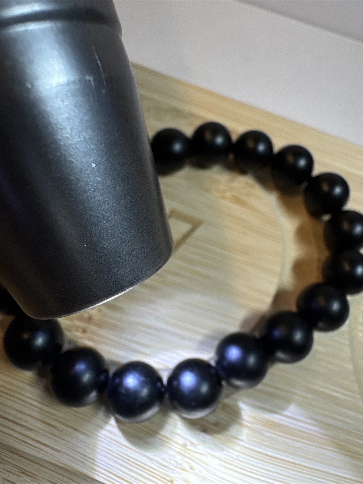 10mm Hetian black Jade Round beads Bracelet New in box free shipping
