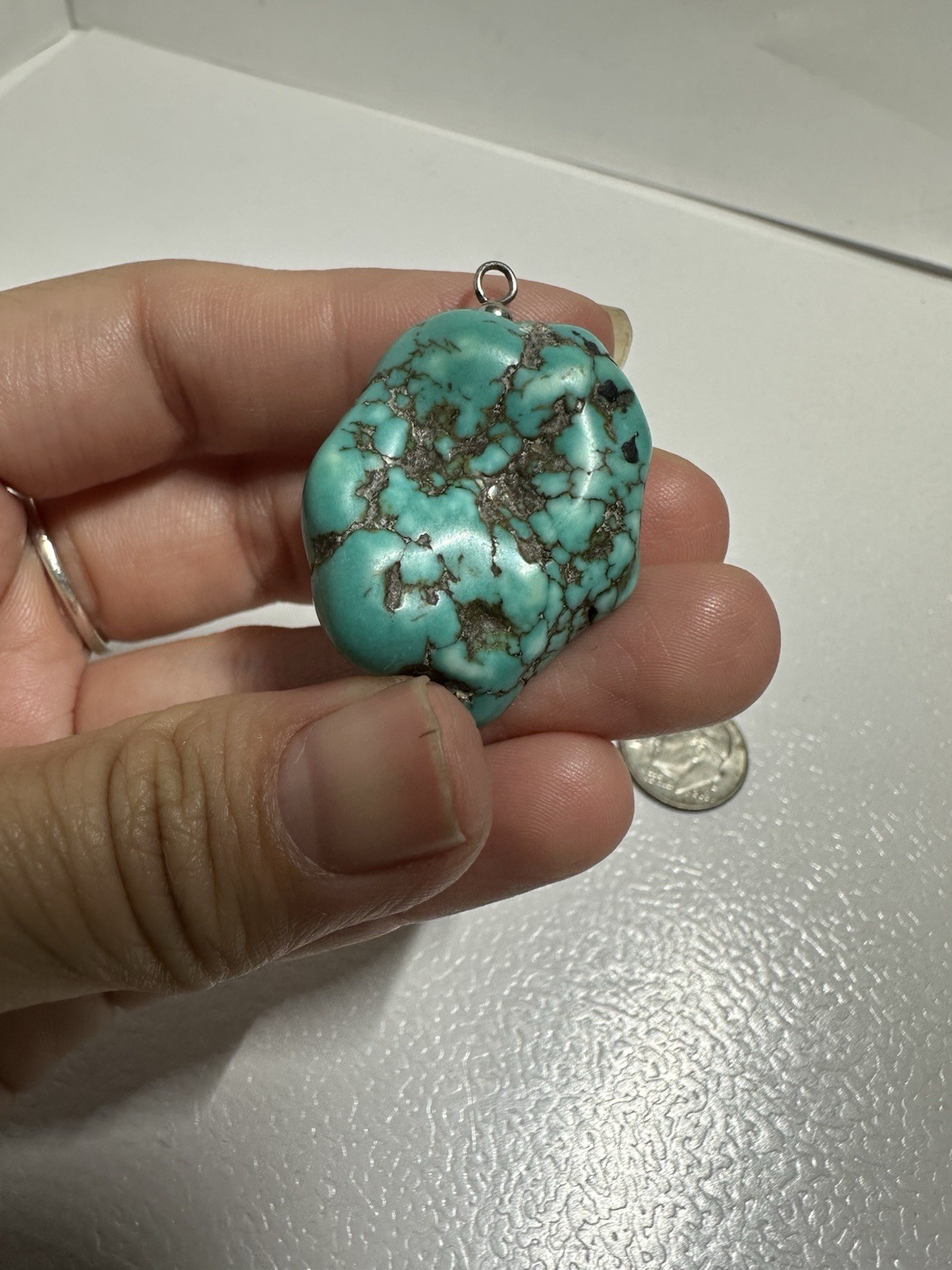 Turquoise Stone Chunk Pendant