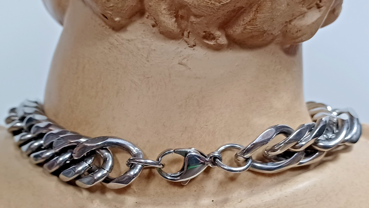Heavy Mens Stainless Steel Cuban Curb Link Chain Necklace Silver 16mm 20″