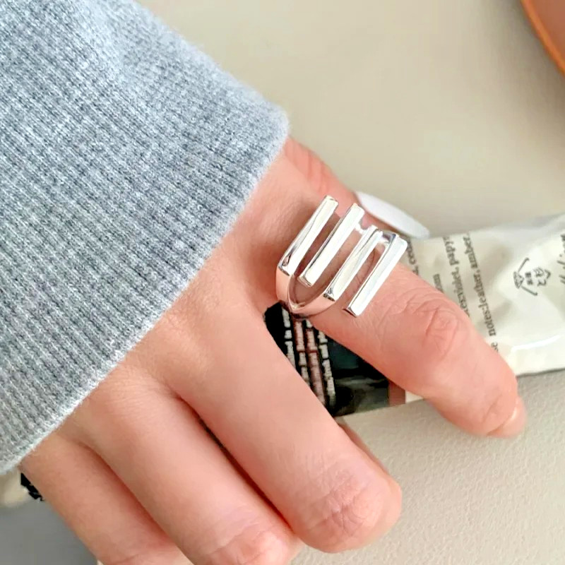 VENTFILLE 925 Sterling Silve Flower Ring for Women Gift Hollow Out Design Retro.