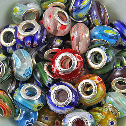 Wholesale Lot 25 50 100 250 European Bracelet Beads Mixed Murano Art Glass NEW