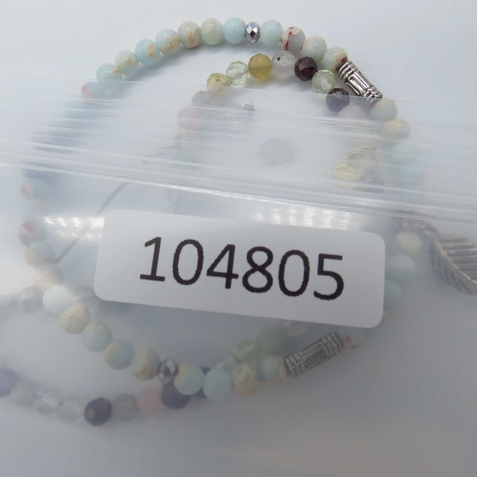 2Pc Dainty Blue Stone Beaded Bracelet Cute Boho Everyday Wear 6.5″