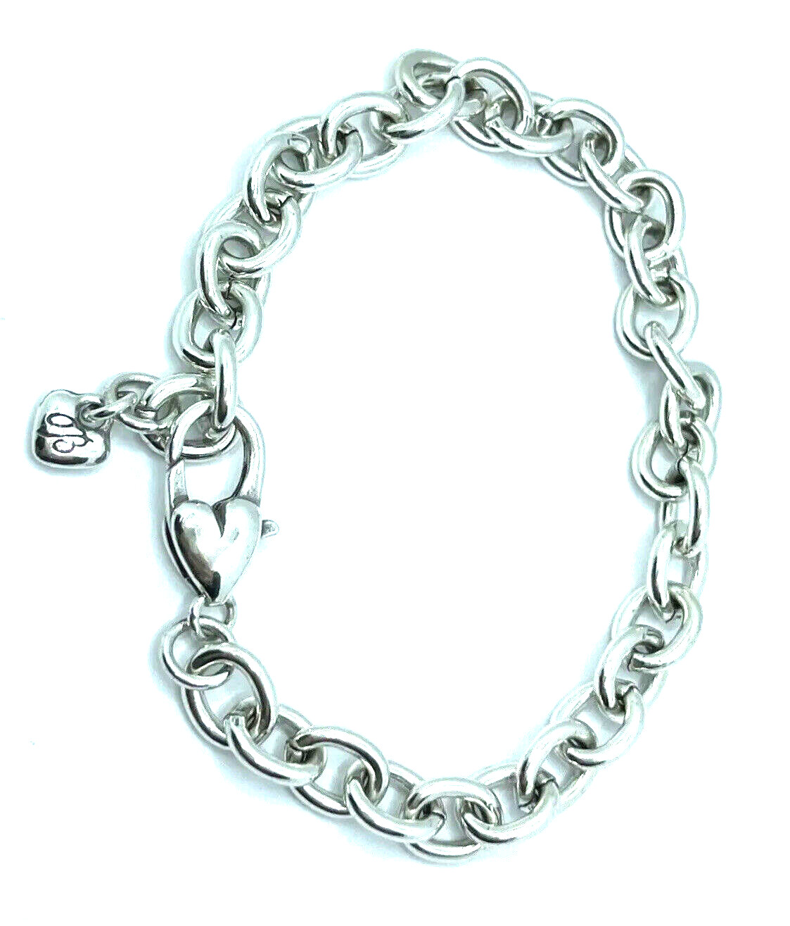 Brighton Signature Ovals Chain Use Clip On Snap Charms Bracelet 8.5in