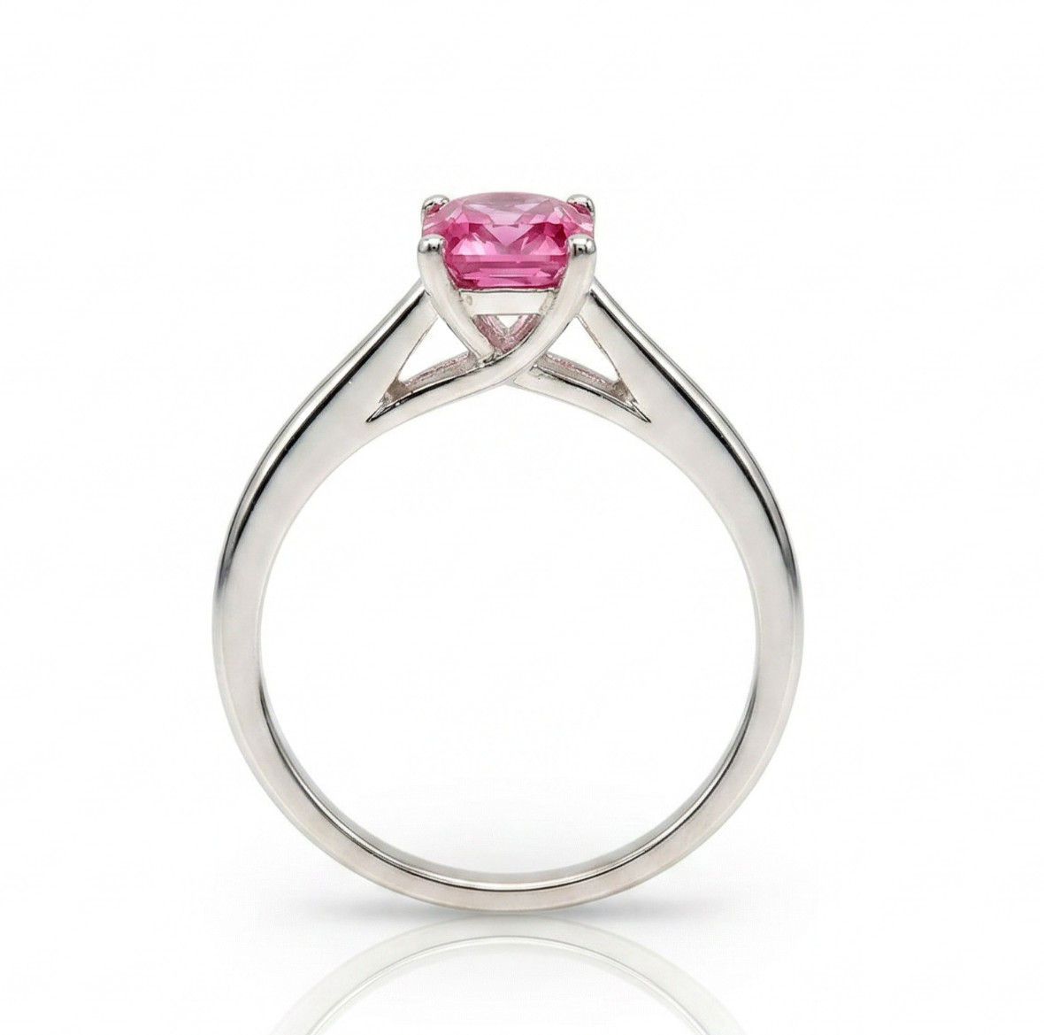 Elegant Simulated Pink Tourmaline Engagement Ring 925 Sterling Silver All Sizes
