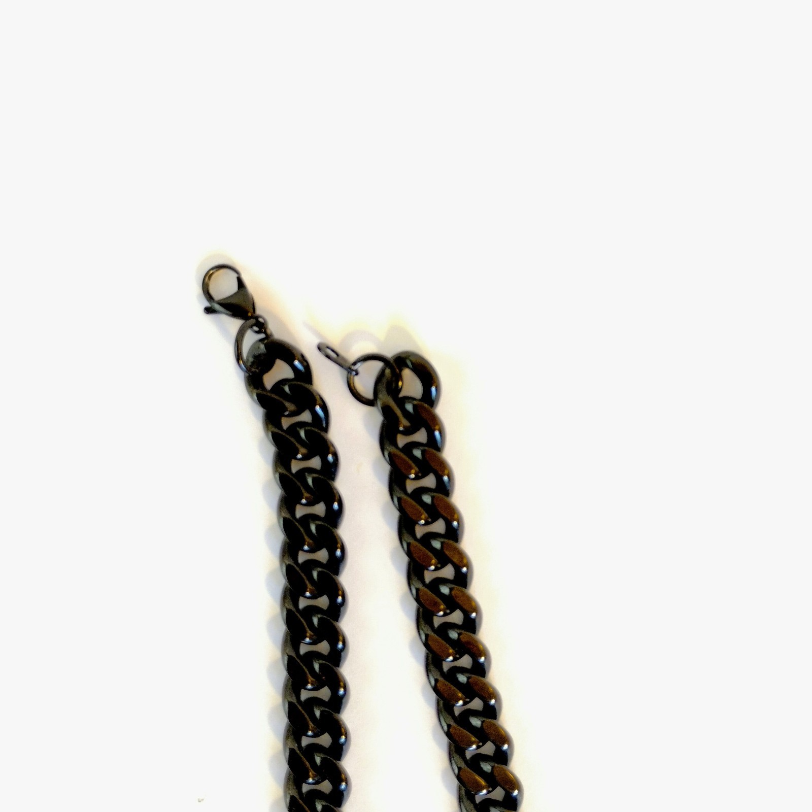Herringbone Chain Long Heavy Weighted Black 8oz 30″