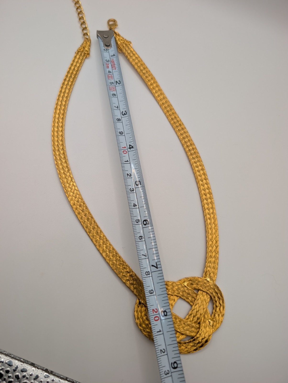 Carol & Stelios Paraskavas 24K Gold Plated Mesh Hercules Knot Necklace