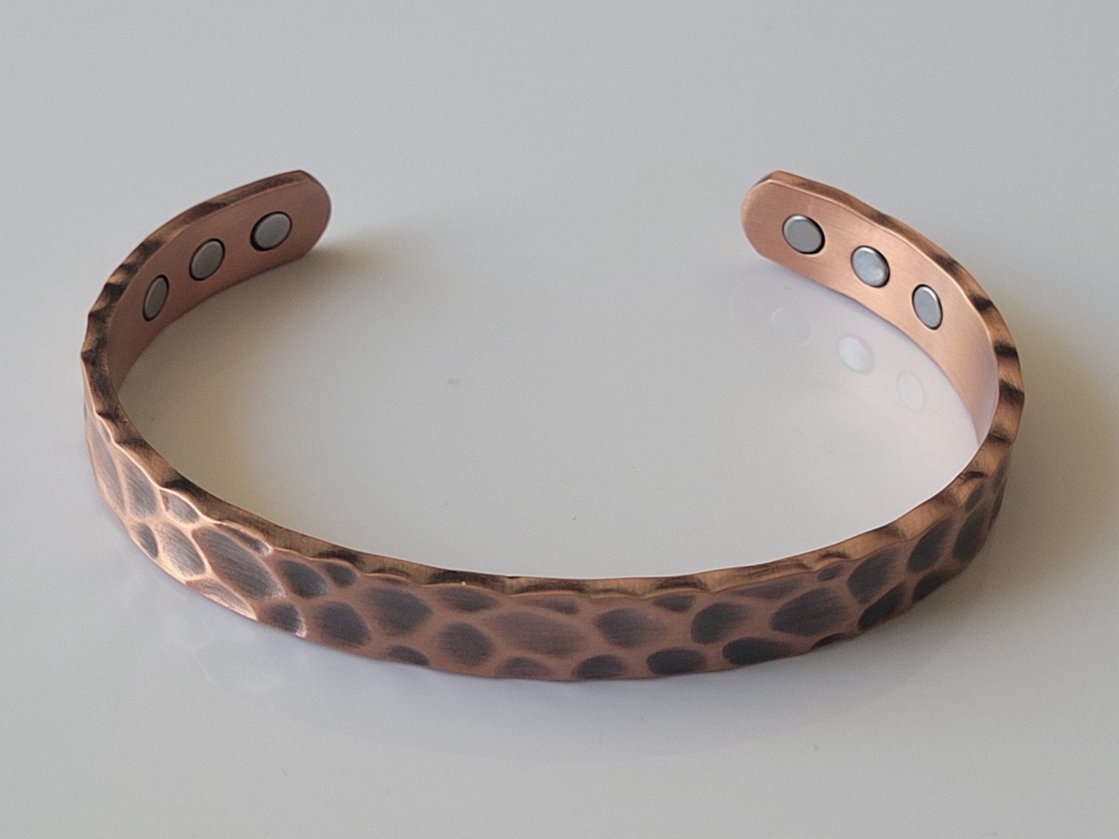 Pure Copper Magnetic Bracelet Arthritis Pain Therapy Men Women Cuff Hammered
