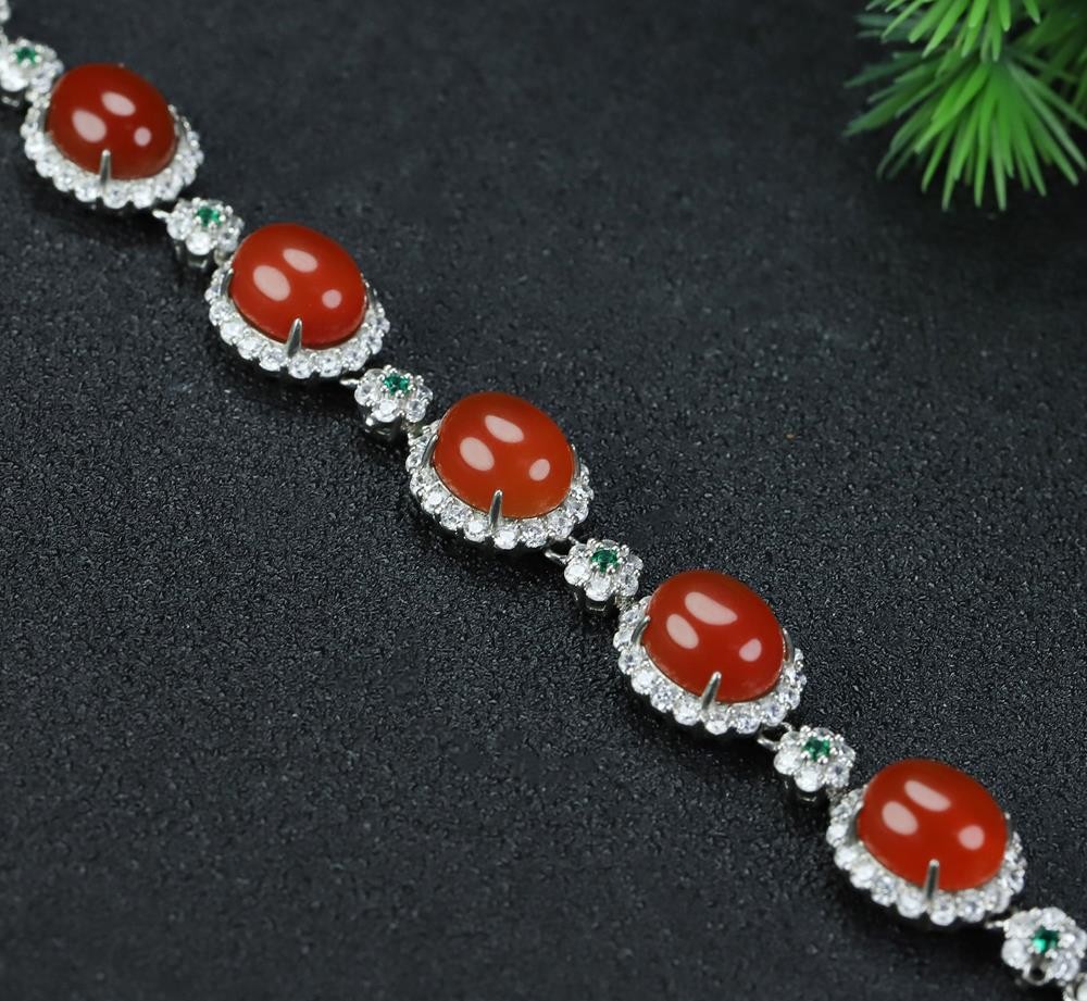 Girl Grandma Mothers Lady Women Red Jade Beads Bracelet Jewelry Gift Box DD298