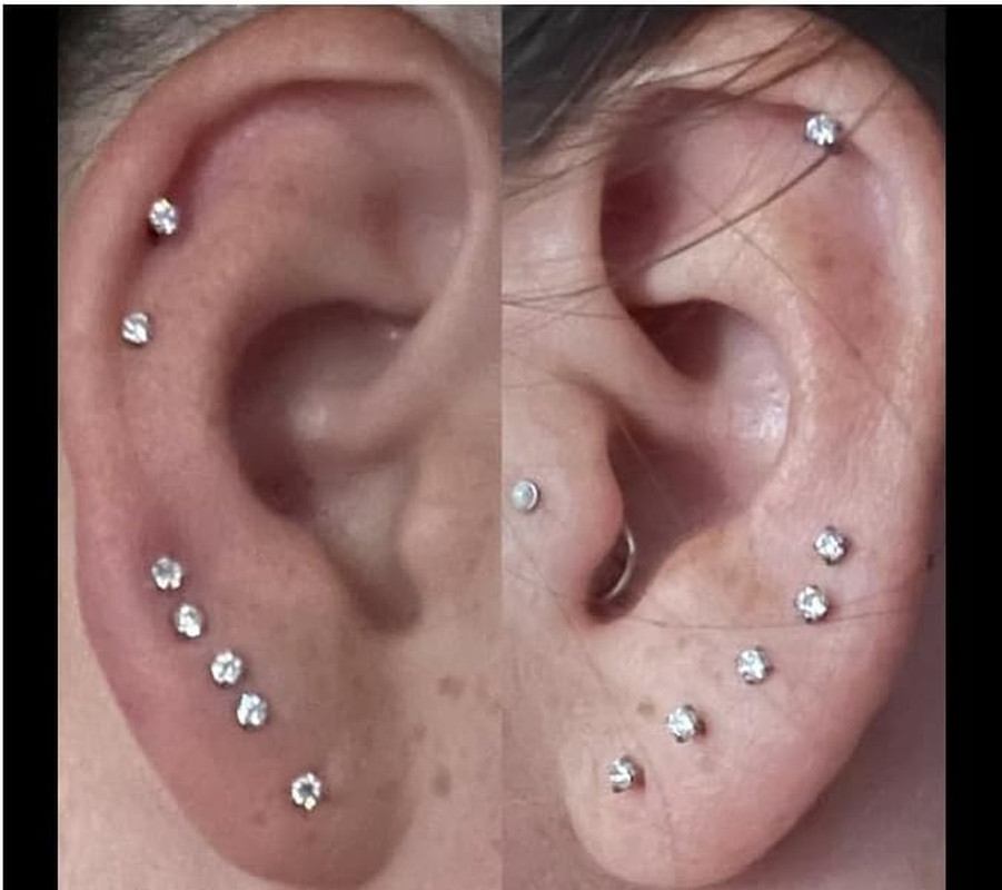 10 Pairs Tiny Womens Surgical Stainless Steel Clear Cubic Zirconia Stud Earrings