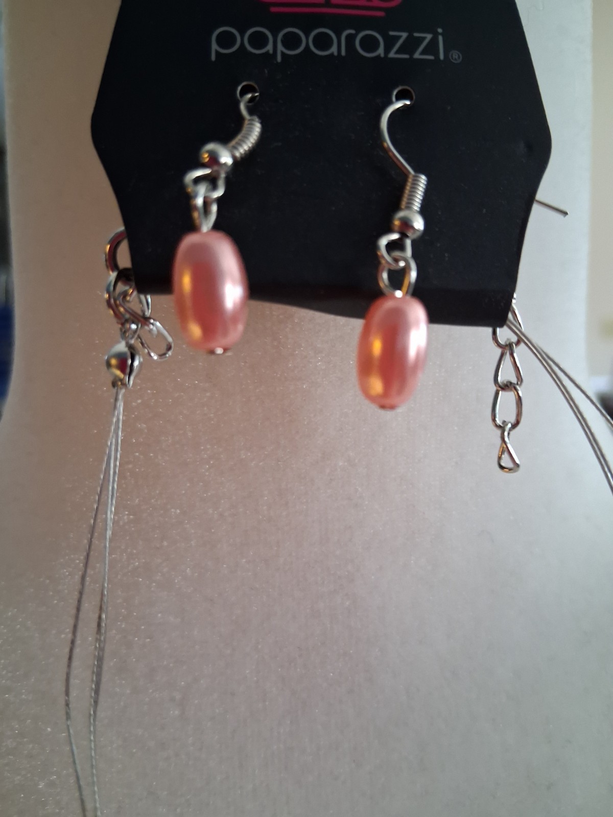 Beaded Necklace On Wire and Earrings