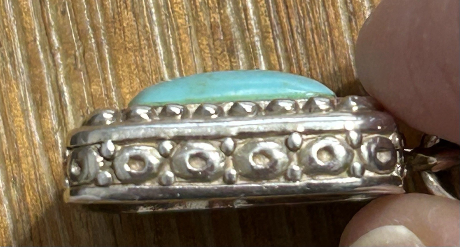 Sterling CFJ Turquoise Square Pendant 9.1 grams