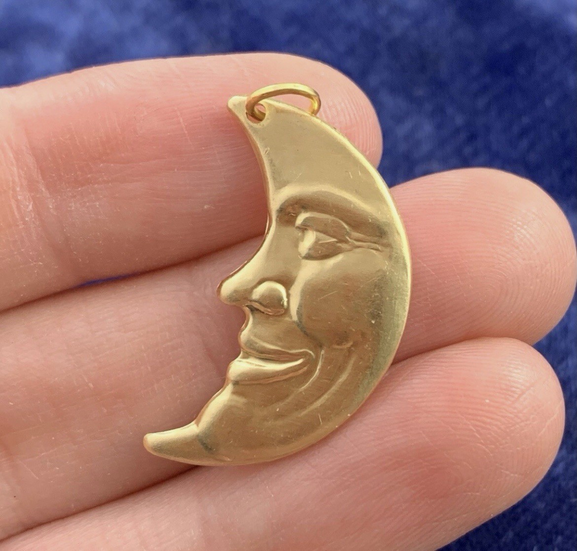 Crescent Moon Charm Necklace Pendant Moon With Face Celestial Jewelry For Women