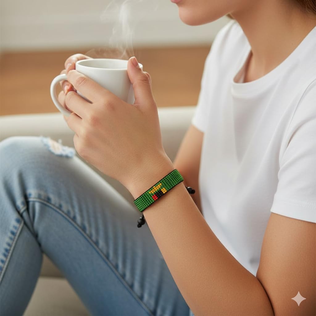 Zambia Flag Bracelet: Handmade Bracelet,Adjustable Beaded Boho-Style Rope Ban…