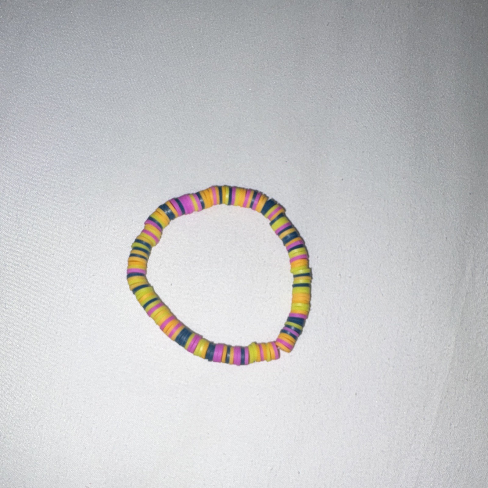 Set of 4 Multicolor Plastic Round Beaded Stretch Stackable Bracelets