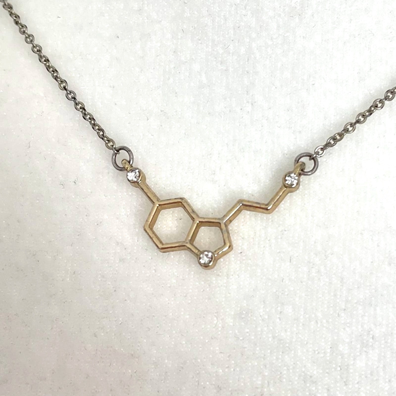 Serotonin Molecule Necklace With Gems
