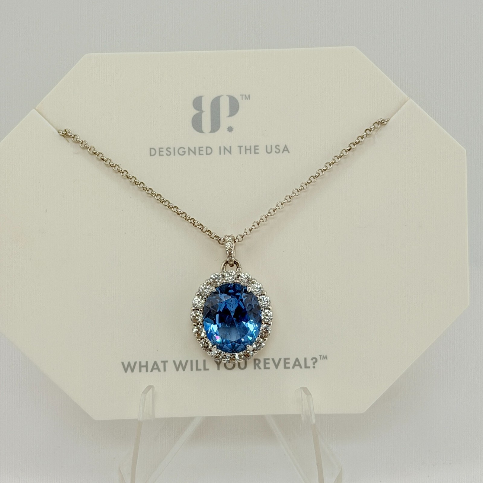 Bomb Party “The 2424 Necklace” Blue Spinel on Rhodium NK65924