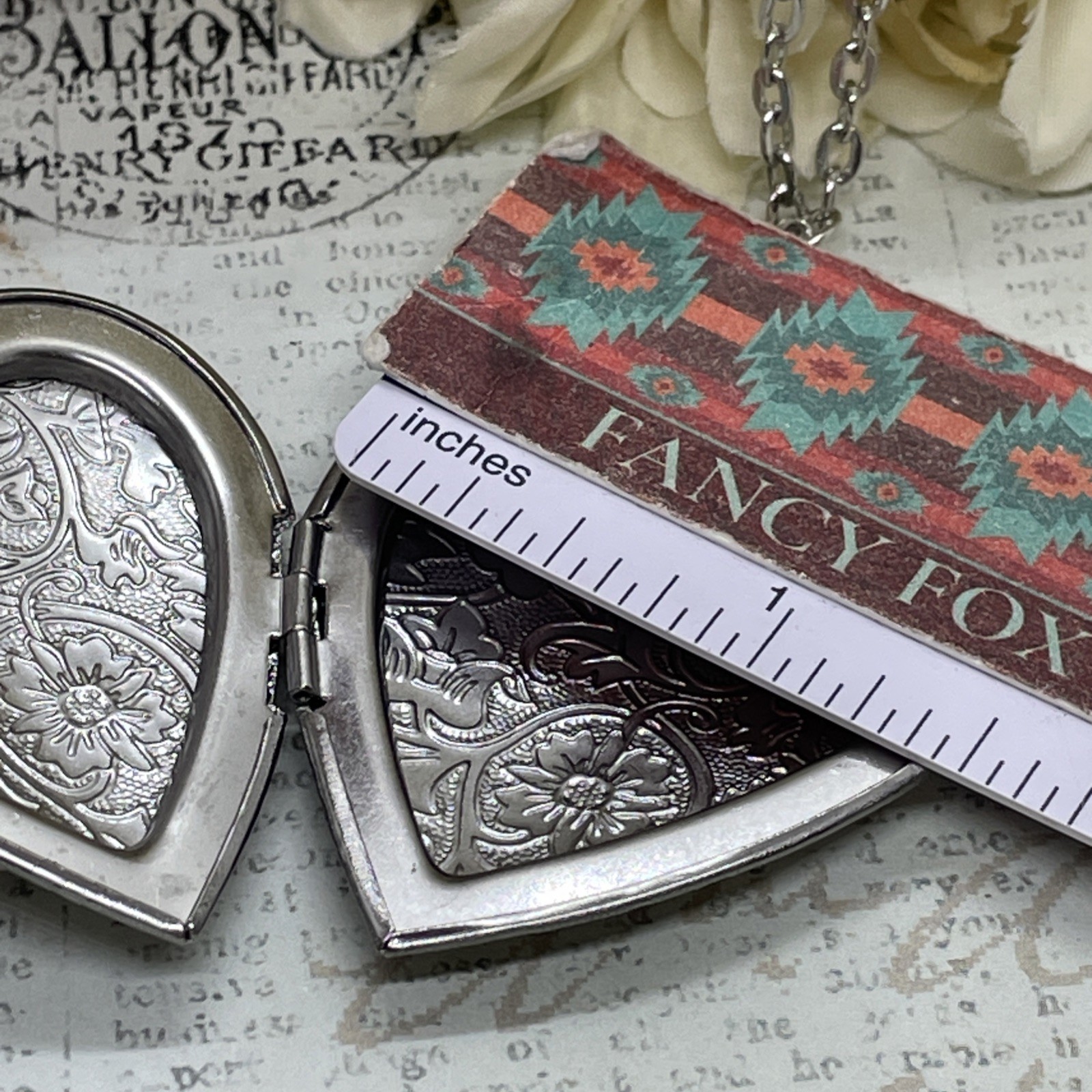 Heart Silver Locket Angel Cameo Mom Love Necklace Photo Bride bridal wedding