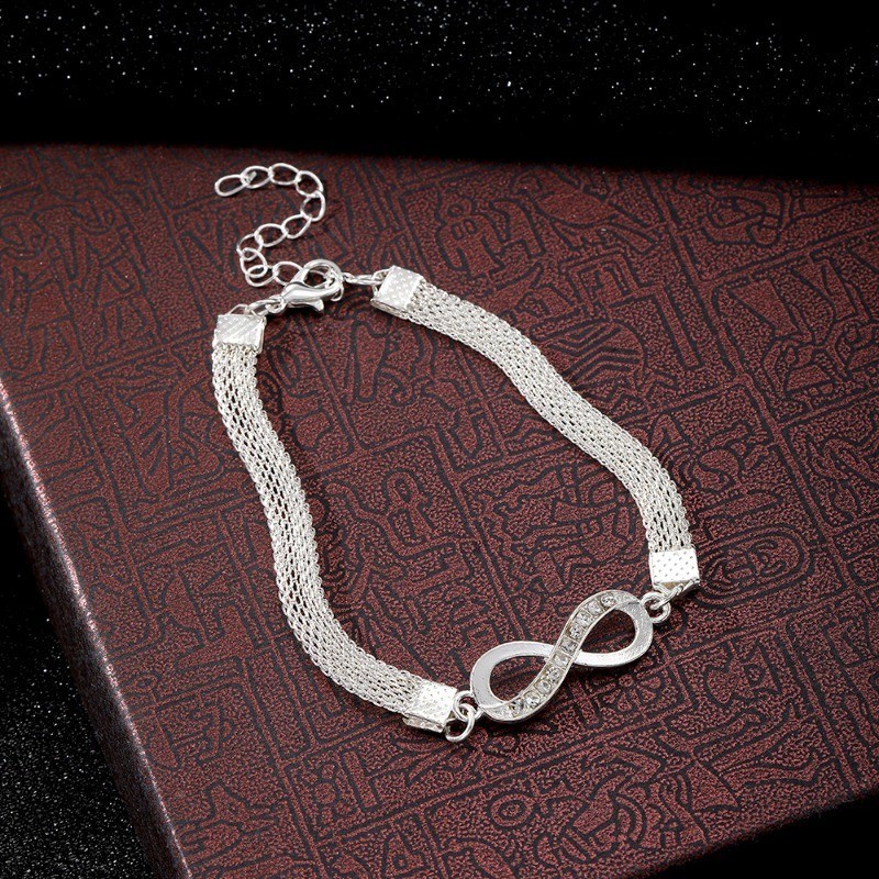 Women’s Fashion Heart Bracelet Inlaid Rhinestone Alloy Bracelet Jewelry Set