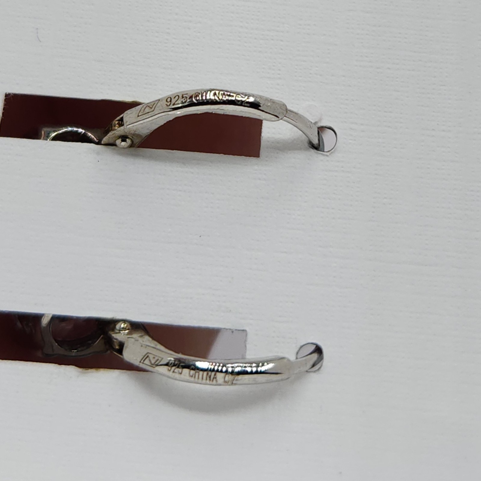 NIB 3 Pair Diamonque CZ Tri Color Gold Clad Sterling Silver Leverback Earrings
