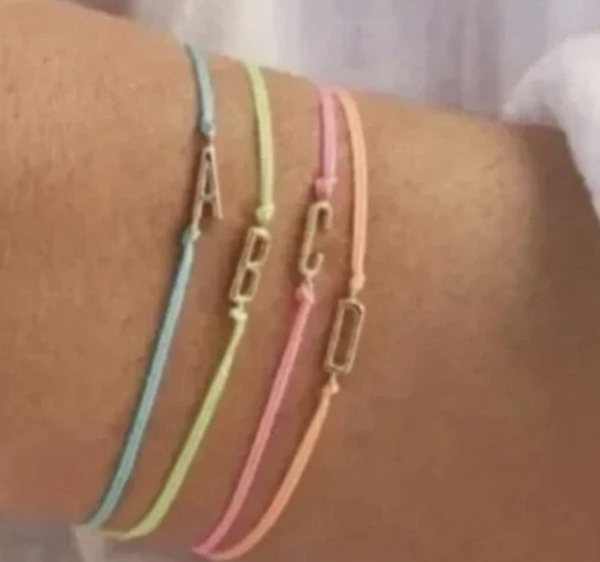 Gorjana Prism Alphabet Aqua String Bracelet Gold Plated Letter A