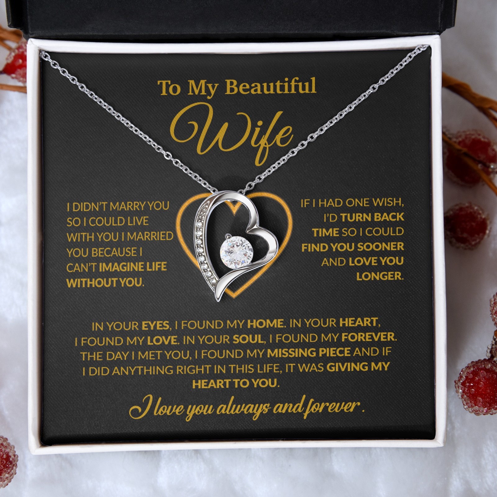 To My Wife Necklace, Wife Gift from Husband, Christmas Gift, Valentines Gift