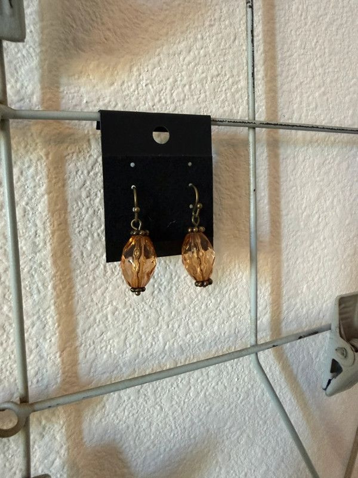 Amber colored bead shaped earrings