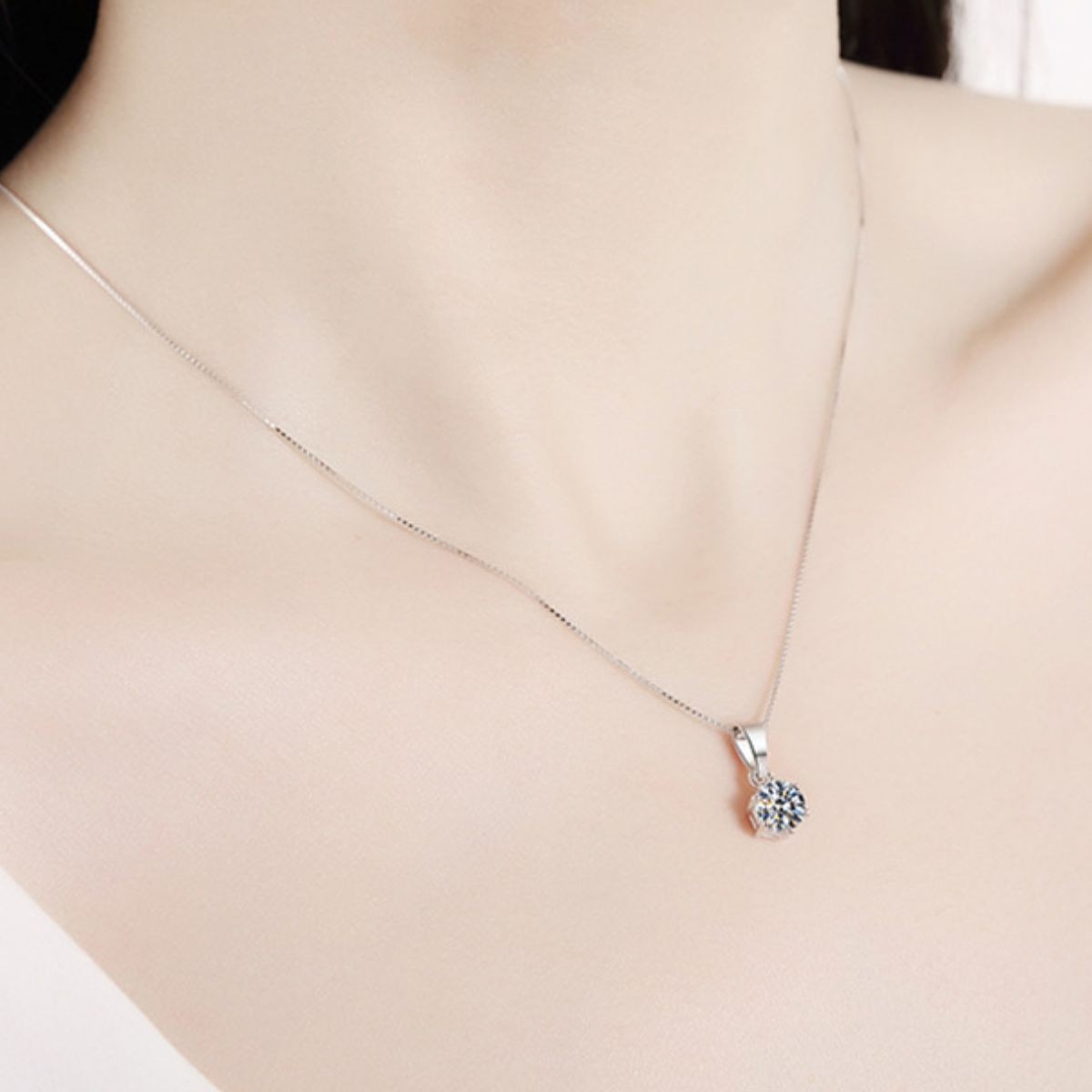 5Ct Moissanite Pendant Necklace 925 Sterling Silver Solitaire Gift for Women