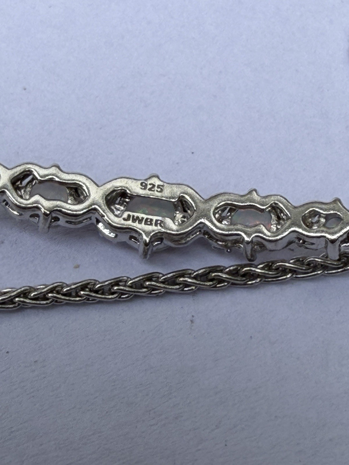 925 Sterling Silver Opal Slide Bolo Bracelet JWBR