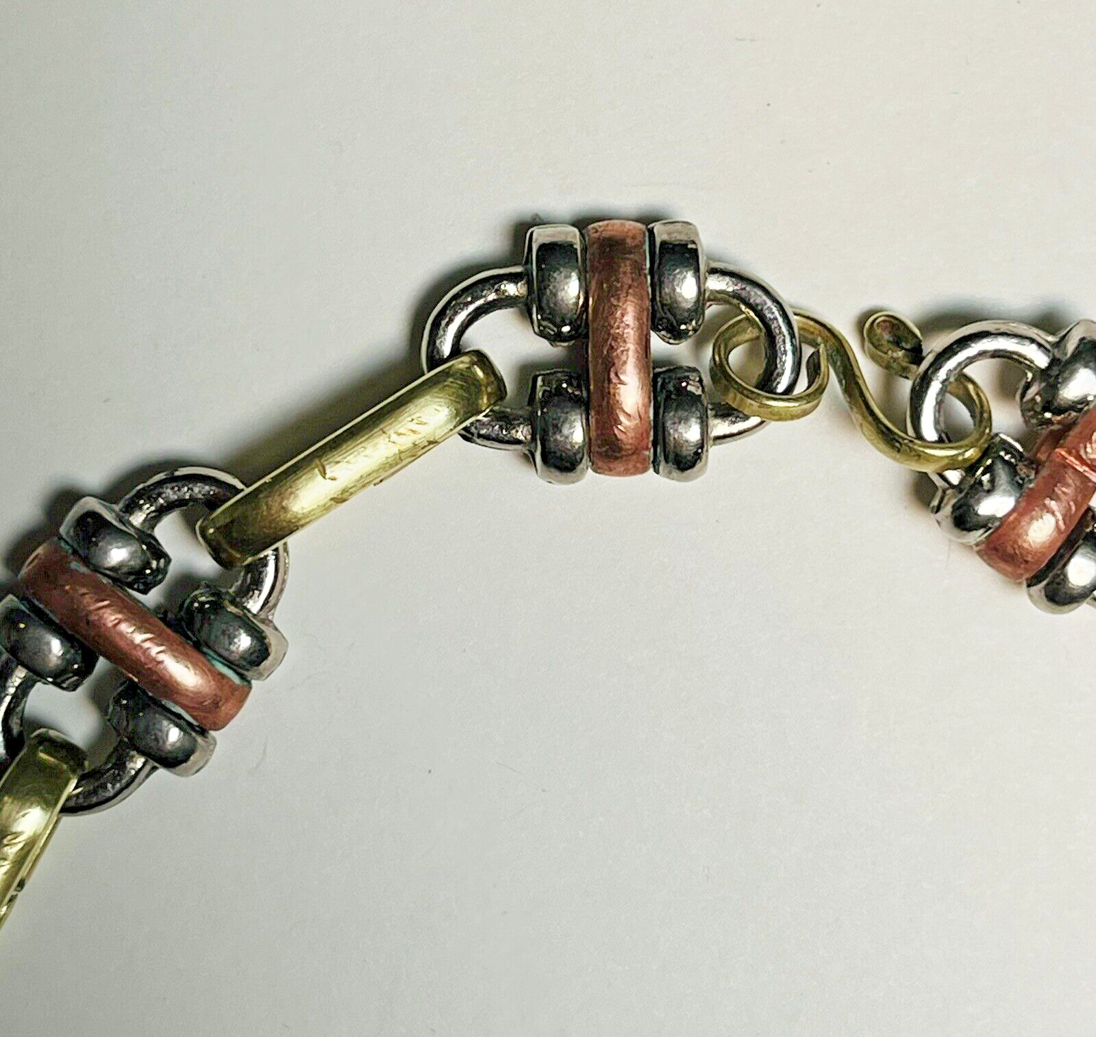 Mixed Metals Anklet Brass Copper White Metal Chunky Fancy Chain Link 30 g