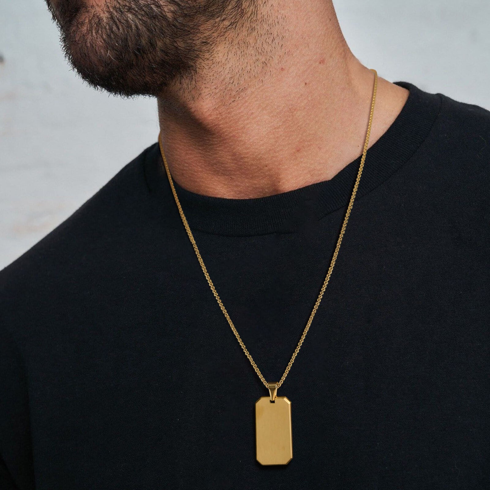 Stainless Steel Brother Dog Tag Necklaces Chain Free Custom Daily Wear Stylish