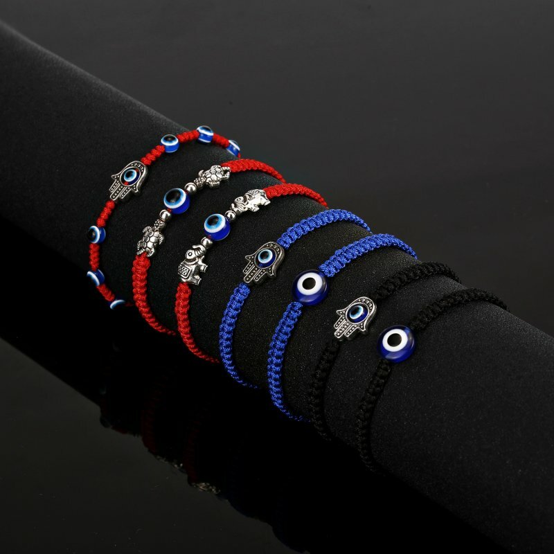 Lucky Evil Eye Beaded Bracelet Handmade Red Rope Adjustable Bangle Jewelry Gifts
