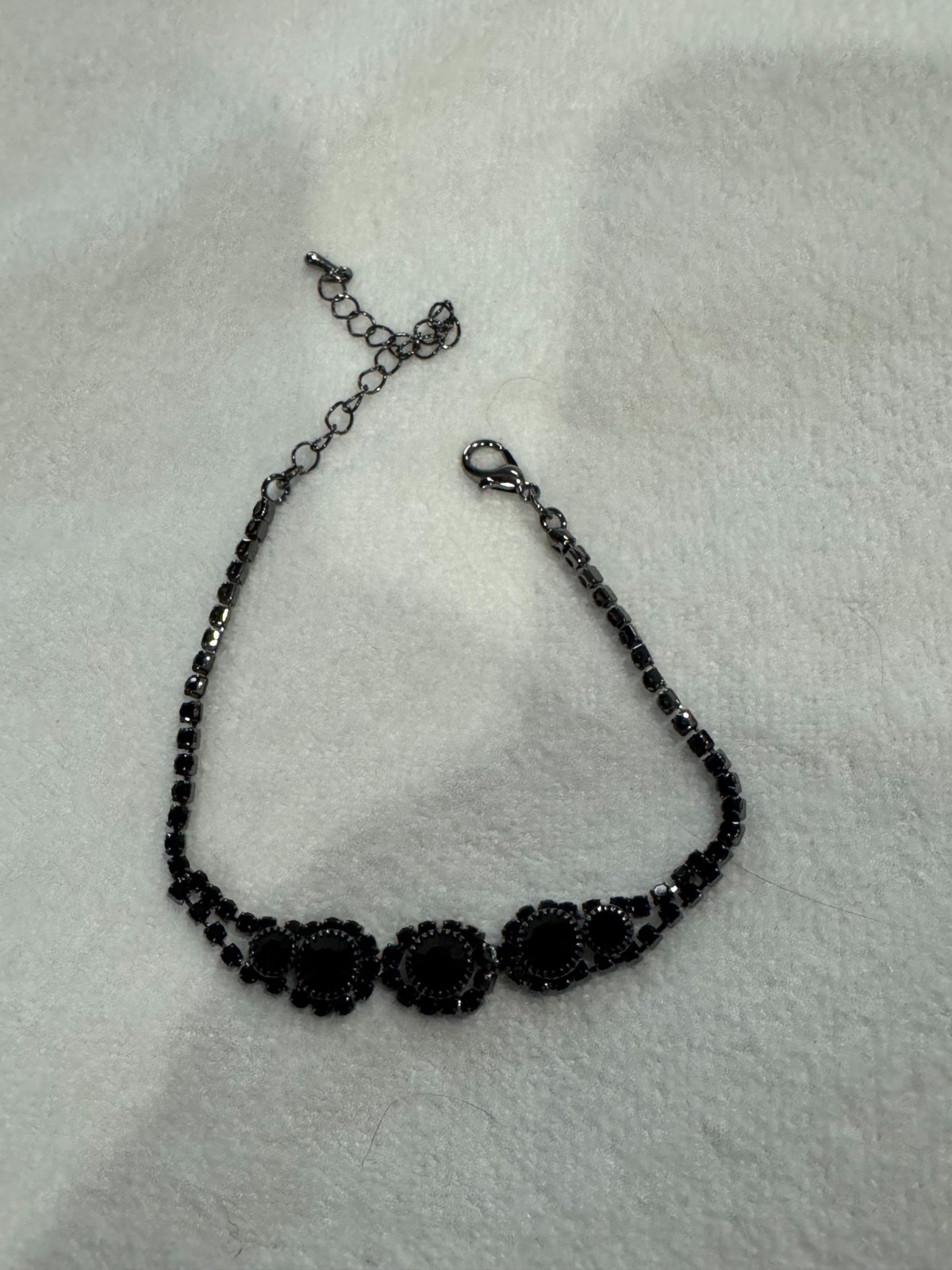 Crystal Necklace Earrings & Bracelet Jewelry Set Black