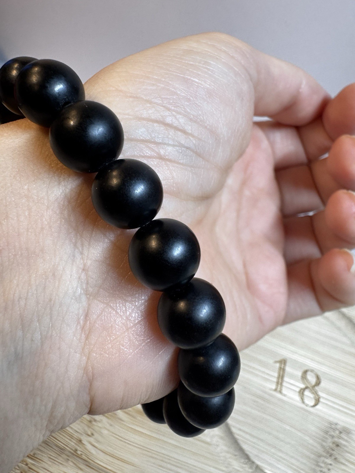 10mm Hetian black Jade Round beads Bracelet New in box free shipping
