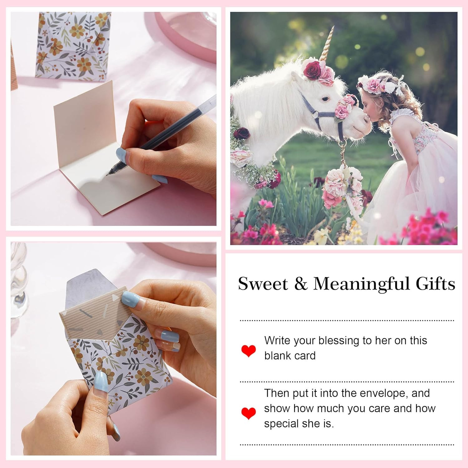 Unicorn Gifts for Girls Necklace – Colorful CZ Heart Pendant Initial Unicorn Nec