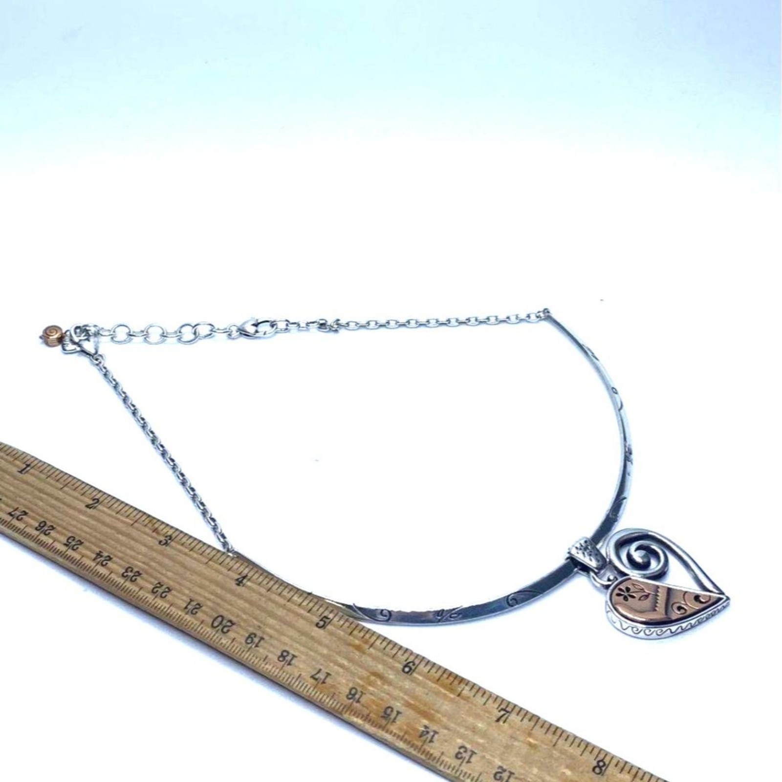 Brighton Pablo’s Passion Choker Necklace Reversible Two Tone Heart Pendant 31.9g