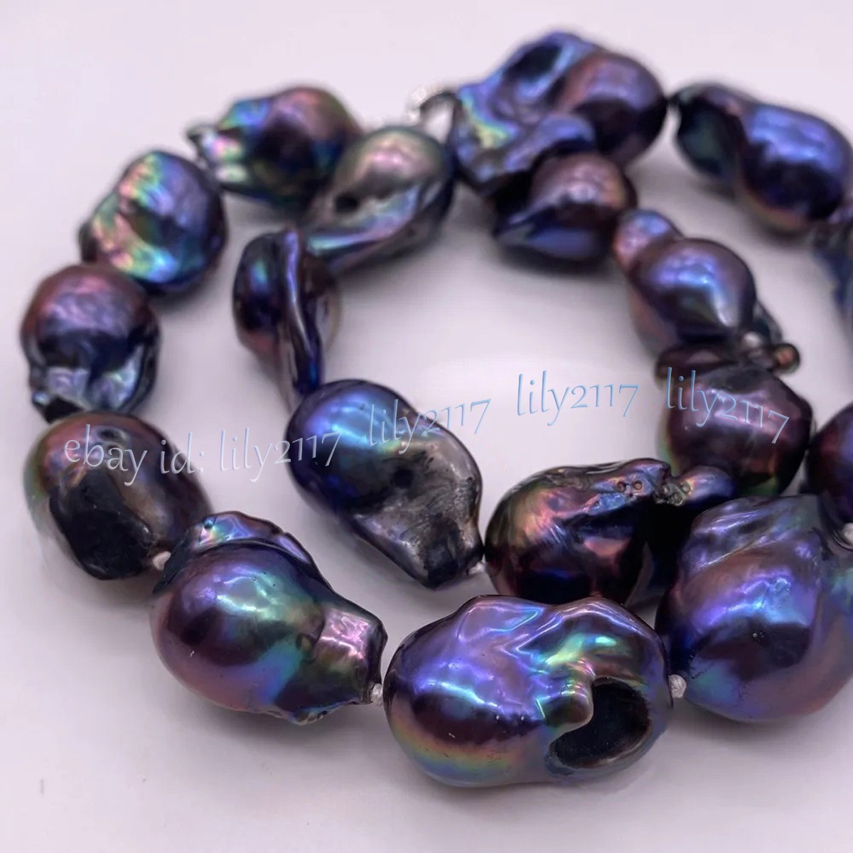Good Quality Natural Luster Genuine South Sea Black Keshi Baroque Pearl Necklace