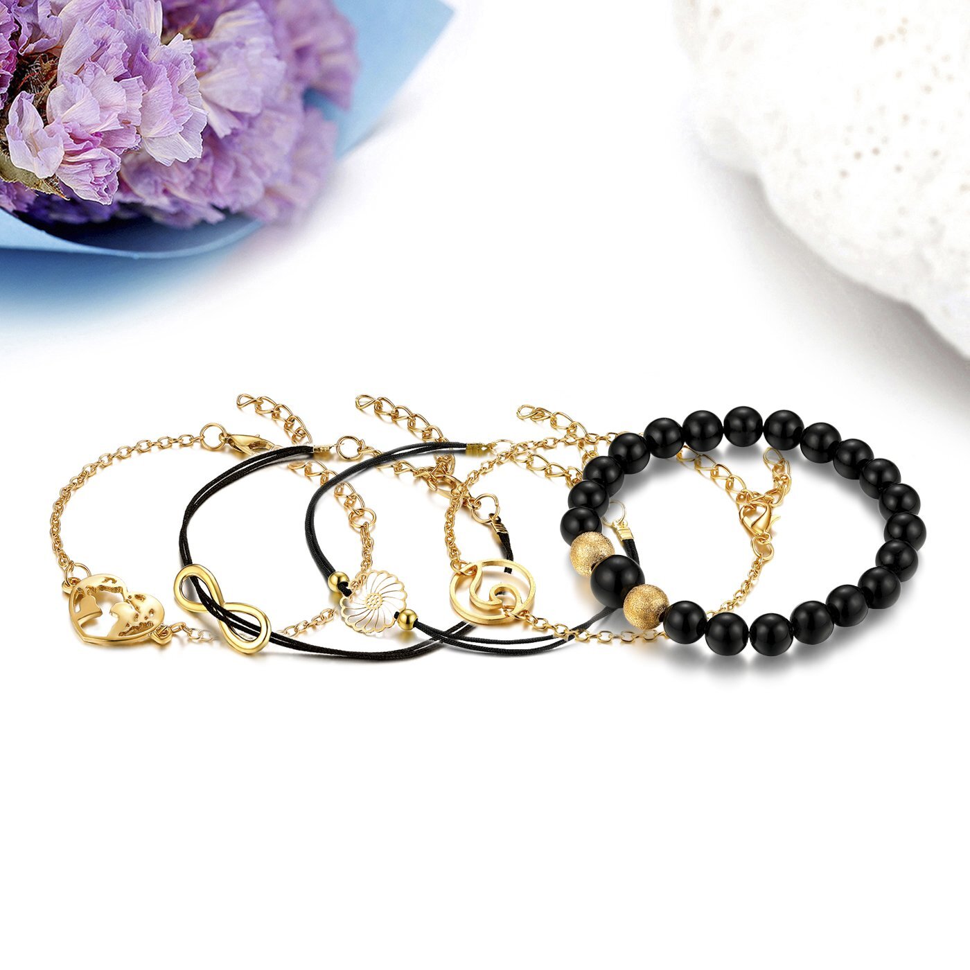 Fashion Women Boho Shell Star Ankle Bracelet Beaded Adjustable Beach Anklet Set
