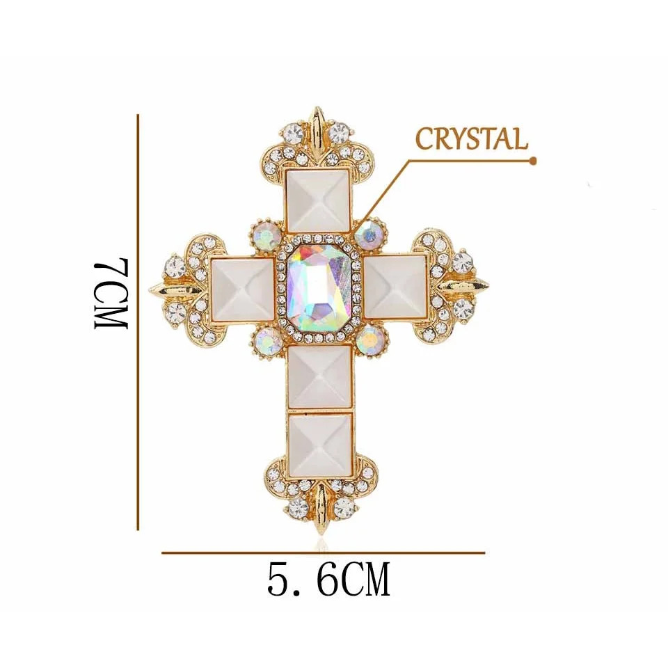 Broche de diamantes de imitación geométricos para abrigo