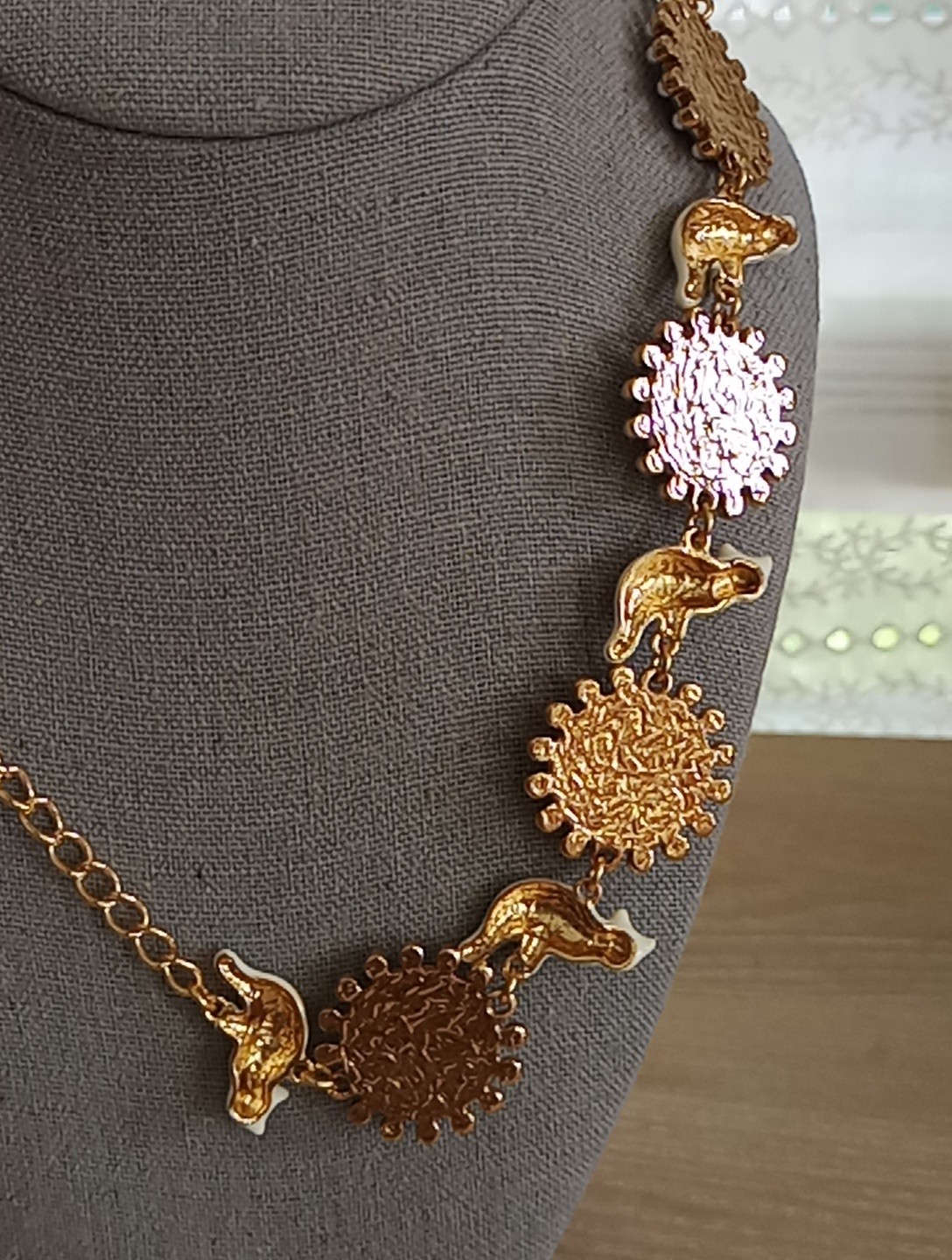 Kirks Folly Unsigned Angle Enamel Necklace