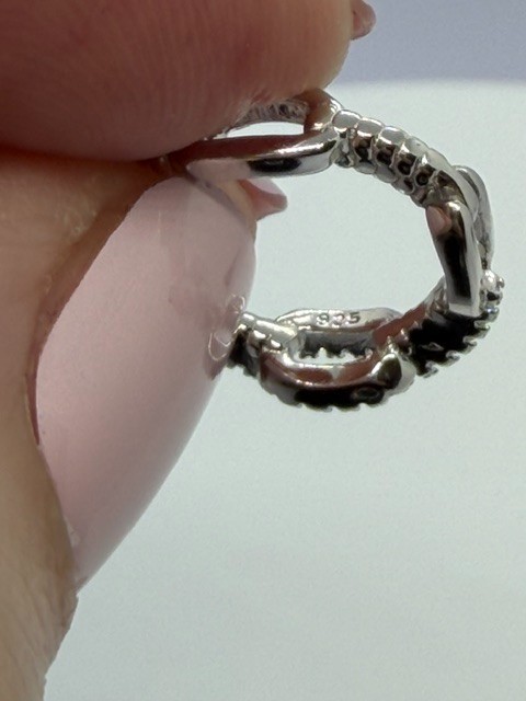 Moissanite Chain Link Huggie Earrings 925 Sterling Silver Infinity Hoop Earrings