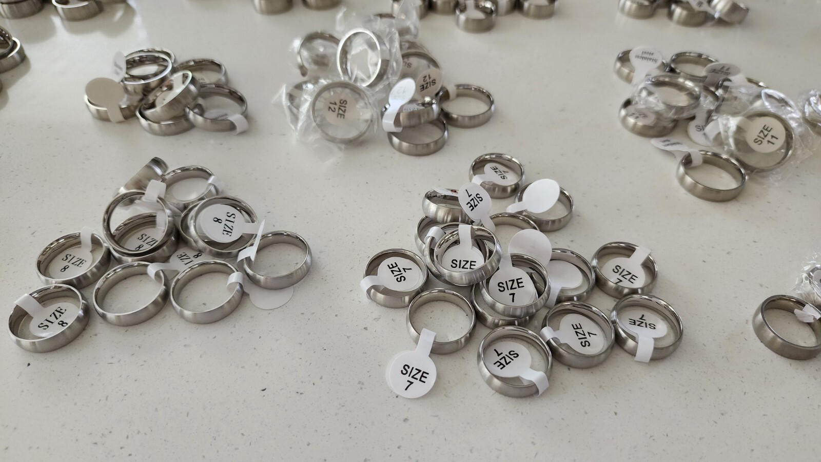 Unisex Women Men Brushed Stainless Steel Rings Lot Jewelry 6 and 8 mm wide