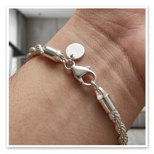 Rope Twist Link Chain Bracelet Mens Womens Jewelry Gift Accessory
