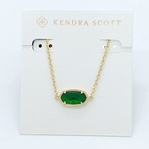 New Kendra Scott Elaina Adjustable Gold Chain Bracelet In Green Cats Eye Stone