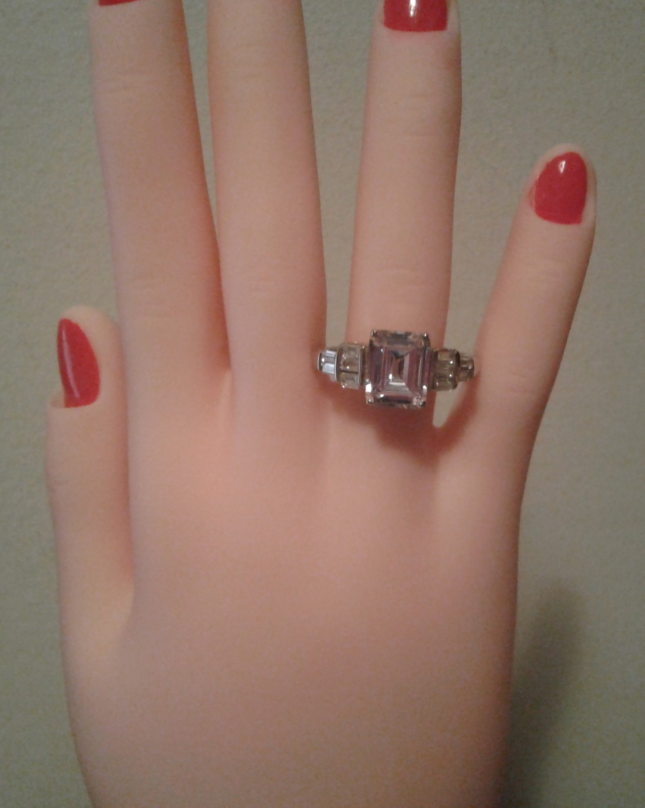 DOB618 Emerald Cut & Baguette Bella Luce CZs Engagement Ring 6.86ctw. Size 10