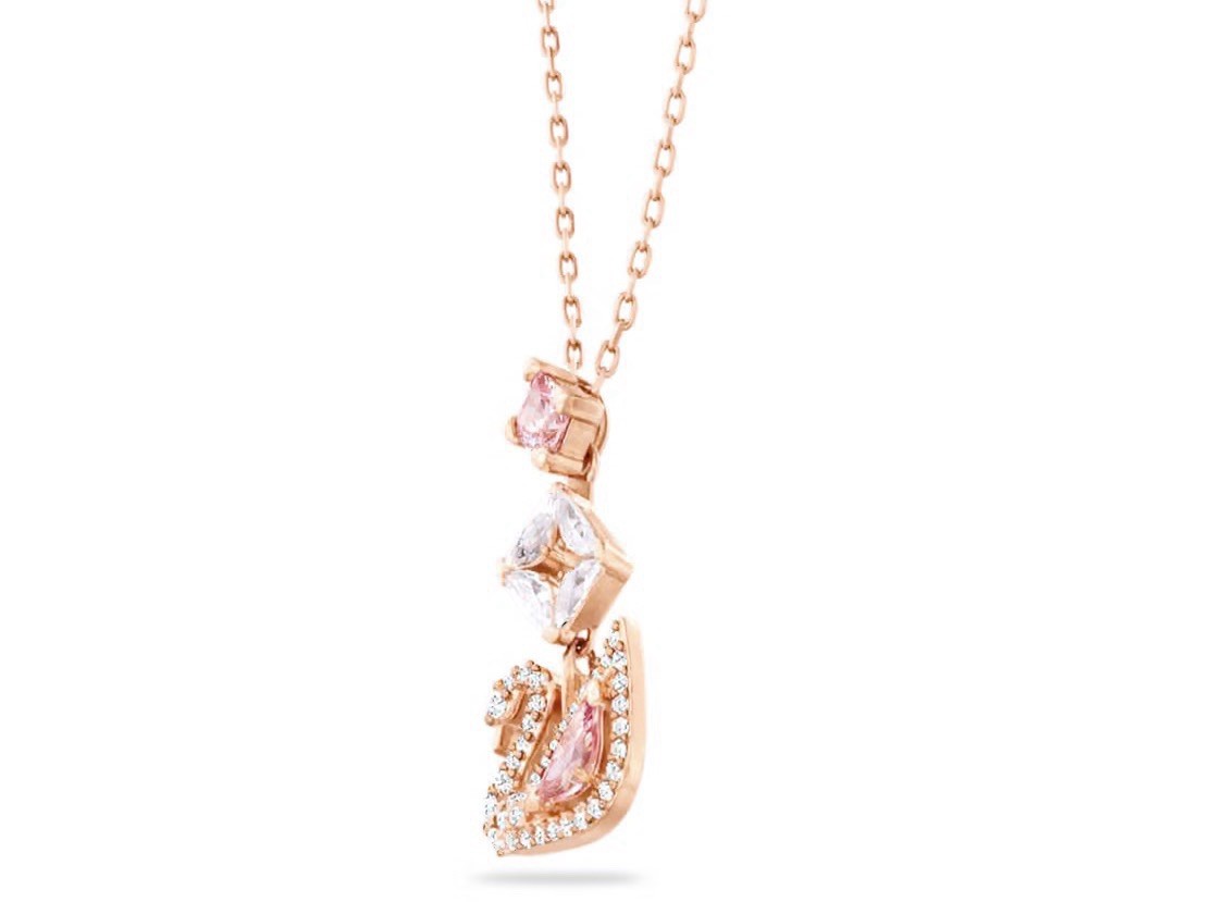 Swrovski Dazzling Swan Y necklace Swan, Pink, Rose gold-tone plated 5473024