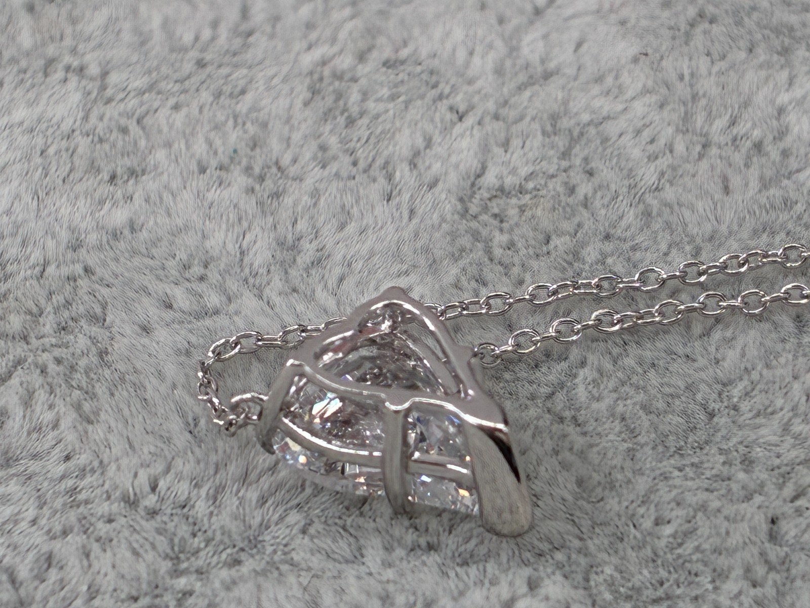 Diamonique Jennifer Miller Heart Charm Pendant Necklace Sterling 925 Rare Model