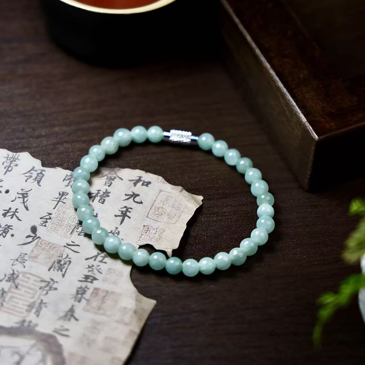 Certified Burma Natural jadeite A-grade ice jade bracelet for women 5mm