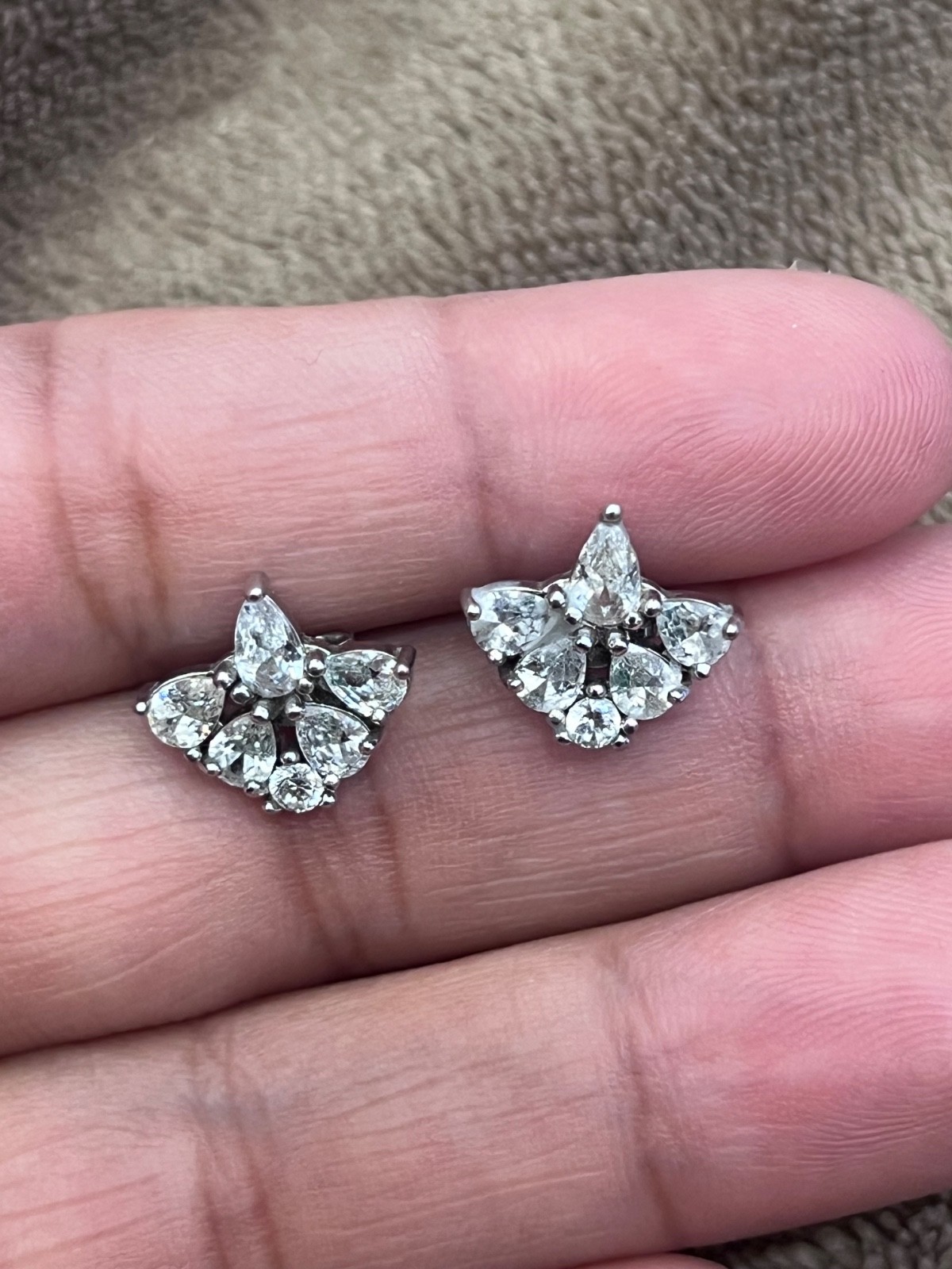 Euro Sparkles Netherlands 925 Silver 2-in-1 Jacket Earrings Women Pear CZ