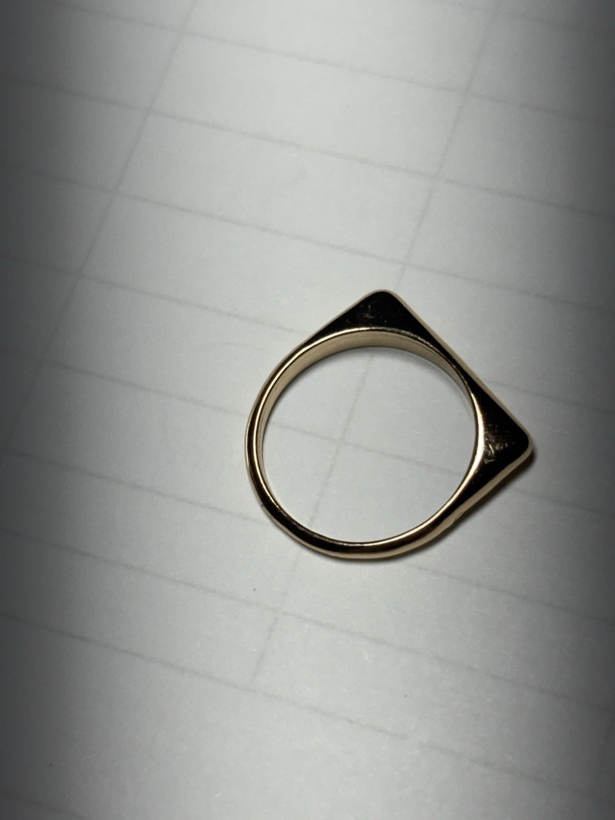 Gold Tone Flat Top Bar Signet Ring, Band Unisex Adult , Stacking, Size 8