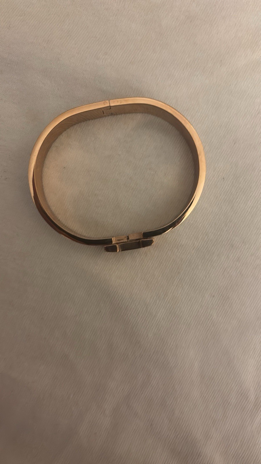 HERMÈS Clic H bangle bracelet rose gold plated white enamel hinged NO BOX
